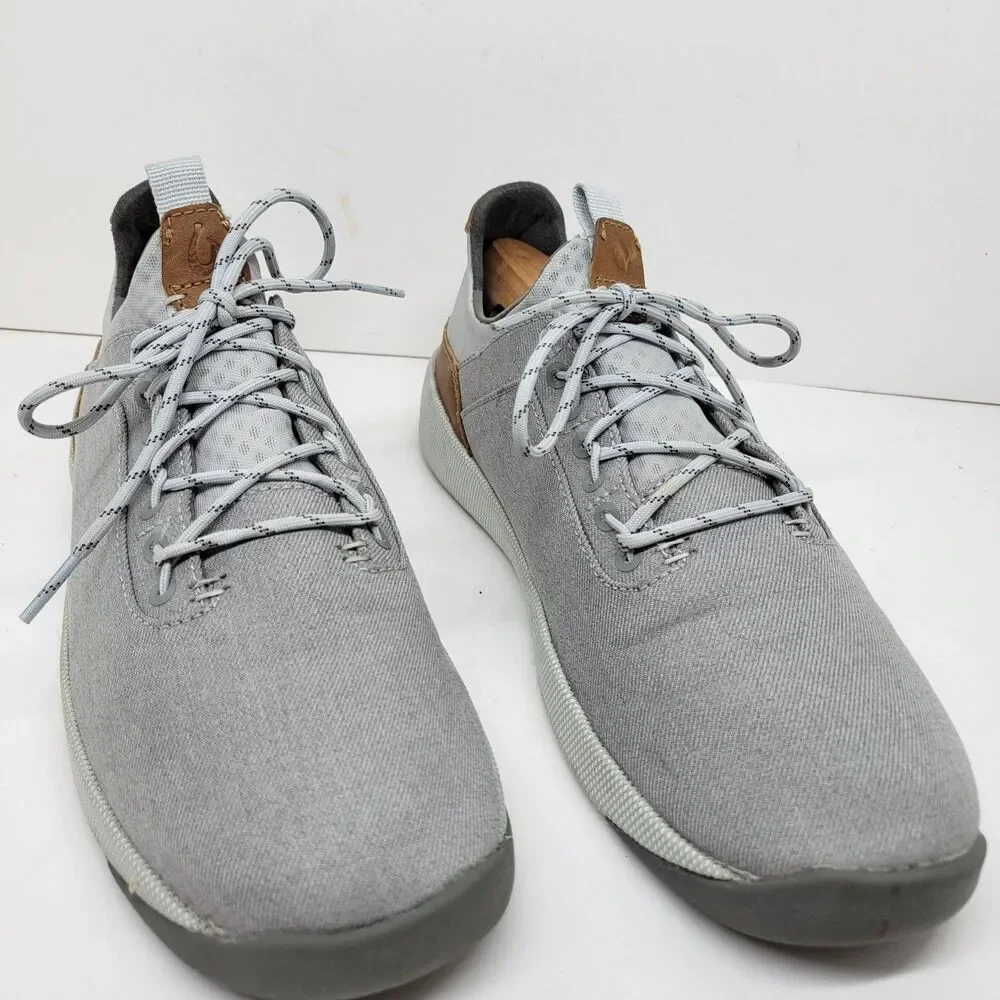 Olukai Nanea Li 10485 Mens Gray Canvas Comfort Sneakers Size US 10 EUR 43